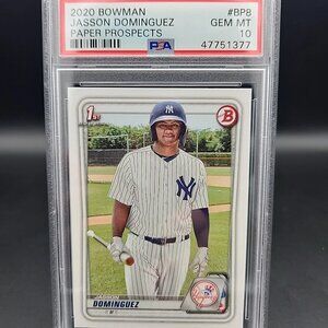 Jasson Dominguez 2020 Bowman 1st Edition 1st Baseball Yankees PSA 10 Paper Prosp